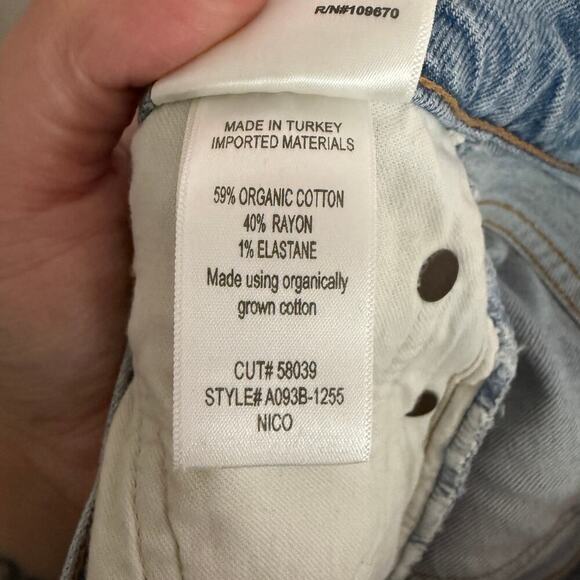 AGOLDE Nico High Rise Slim Jean Cliffside Light Wash Blue Raw Hem Size 25 - Picture 7 of 7